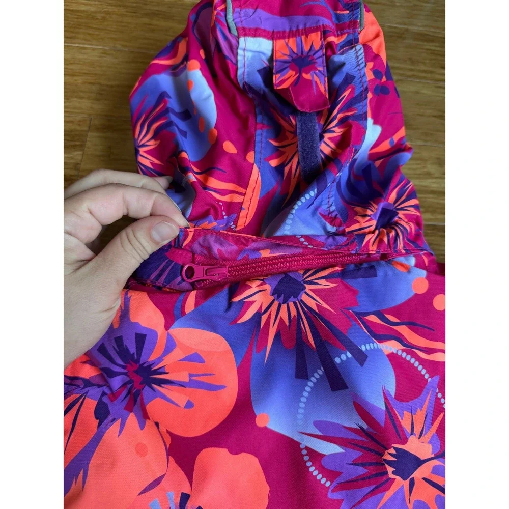 KAMIK Thermal Ski Jacket Kid 5 Boho Coquette Bright Pink Floral Insulated Hooded
